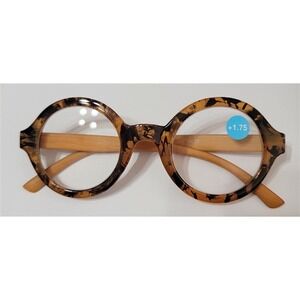 EyeKepper Golden Tortoiseshell 1.75 Round Anti Blue Light Reading Glasses 117221